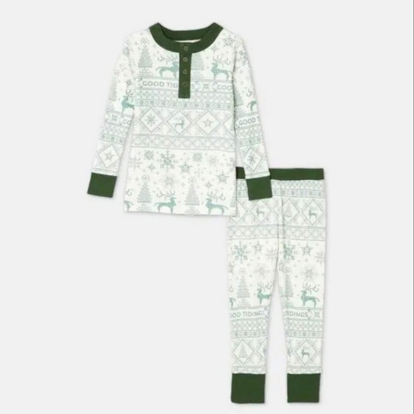 Hearth and hand green good tidings Christmas pajamas sz 12 - Picture 2 of 5
